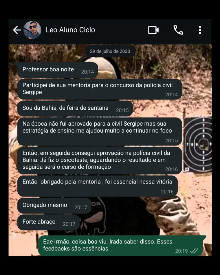 Conversa com Leo, aprovado em Polícia Civil/BA