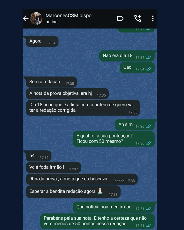Conversa com Marcones, aprovado em Polícia Militar/SE