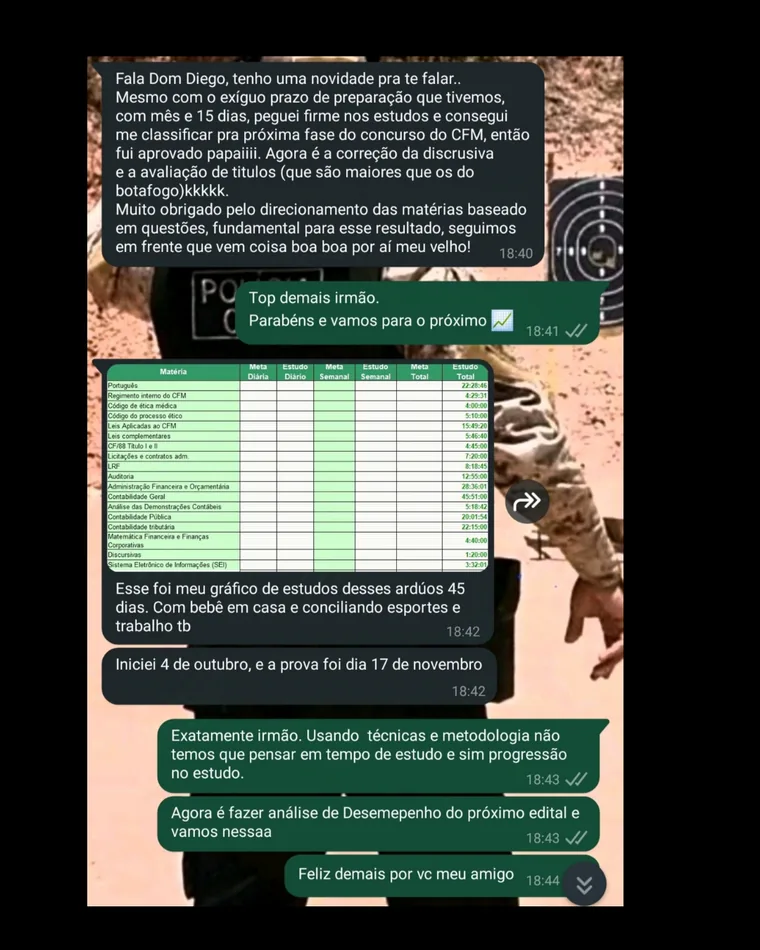 Conversa com Viniccius, aprovado em CFM